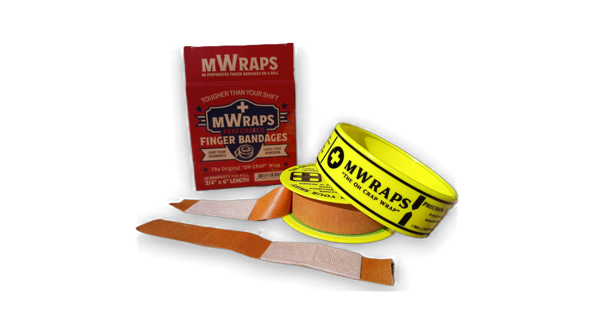 MWraps finger bandages with packaging on a white background