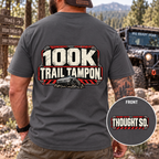 100K Trail Tampon — Industrial Warning Plate T-shirt
