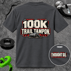 100K Trail Tampon — Industrial Warning Plate T-shirt