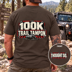 100K Trail Tampon — Industrial Warning Plate T-shirt
