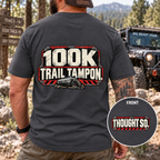 100K Trail Tampon — Industrial Warning Plate T-shirt