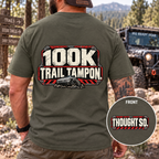 100K Trail Tampon — Industrial Warning Plate T-shirt