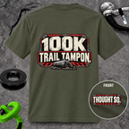 100K Trail Tampon — Industrial Warning Plate T-shirt
