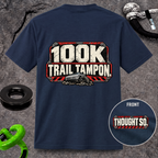 100K Trail Tampon — Industrial Warning Plate T-shirt