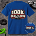 100K Trail Tampon — Industrial Warning Plate T-shirt