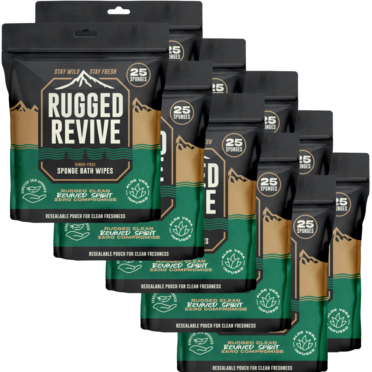 Rugged Revive Rinse-Free Bath Sponge | Rig Ready Gear