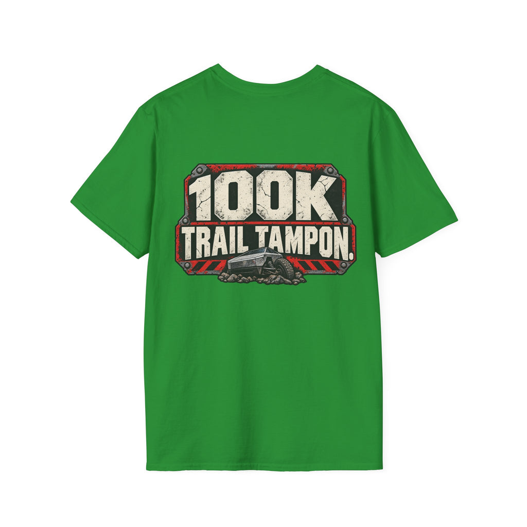100K Trail Tampon — Industrial Warning Plate T-shirt