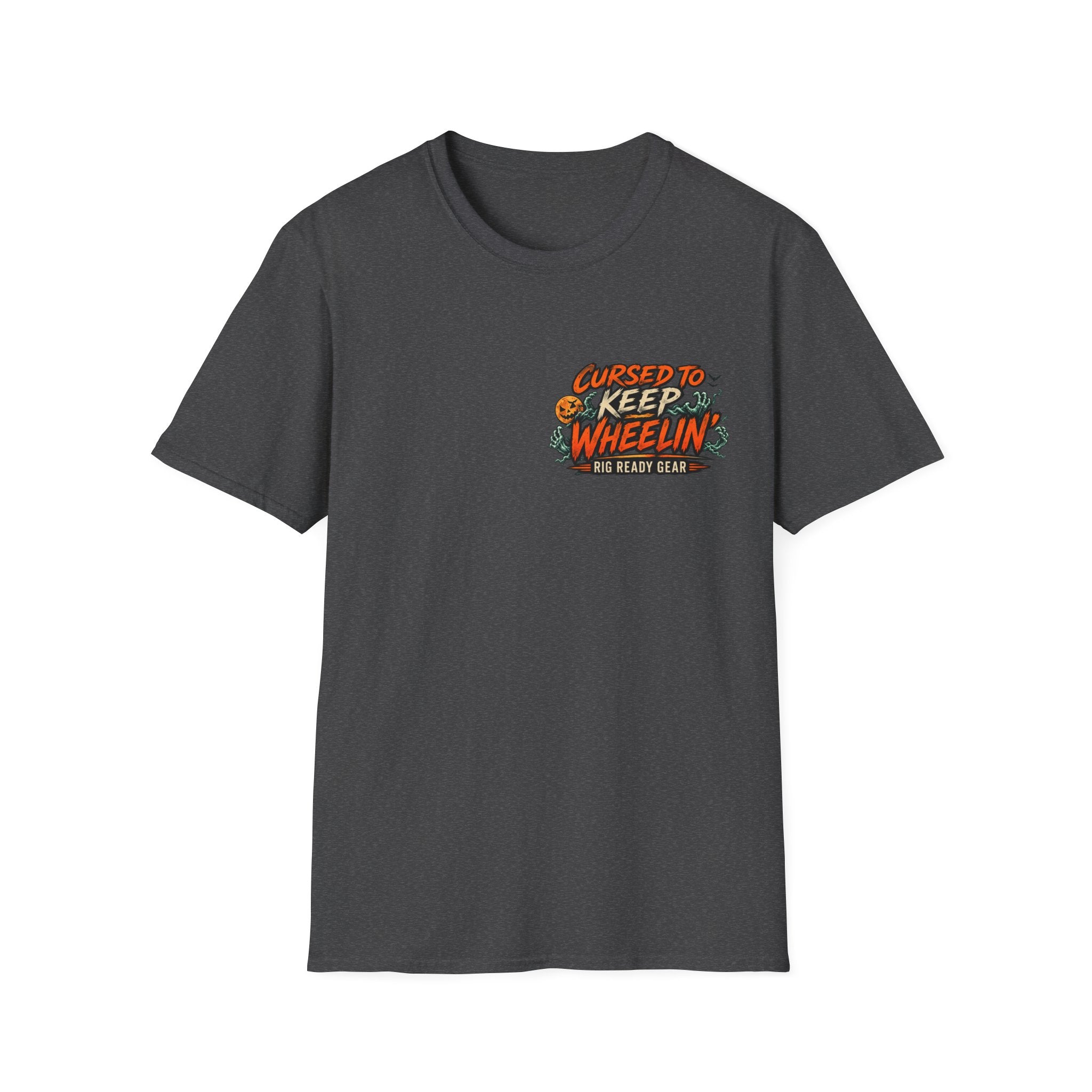Cursed to Keep Wheelin Ghost’  T-shirt