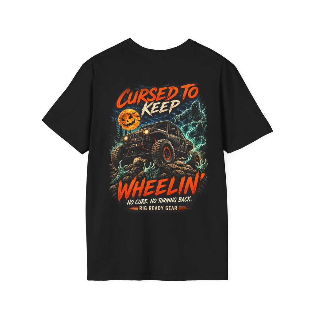 Cursed to Keep Wheelin Ghost’  T-shirt
