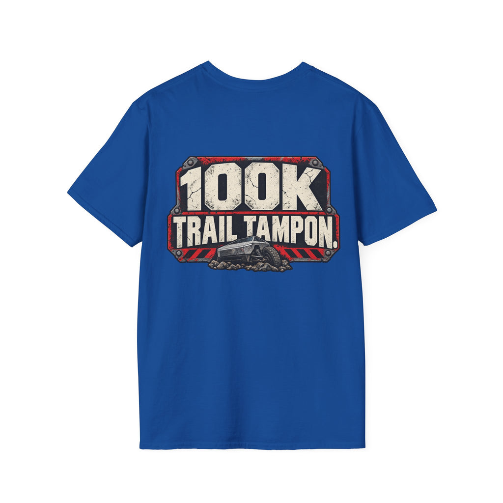 100K Trail Tampon — Industrial Warning Plate T-shirt