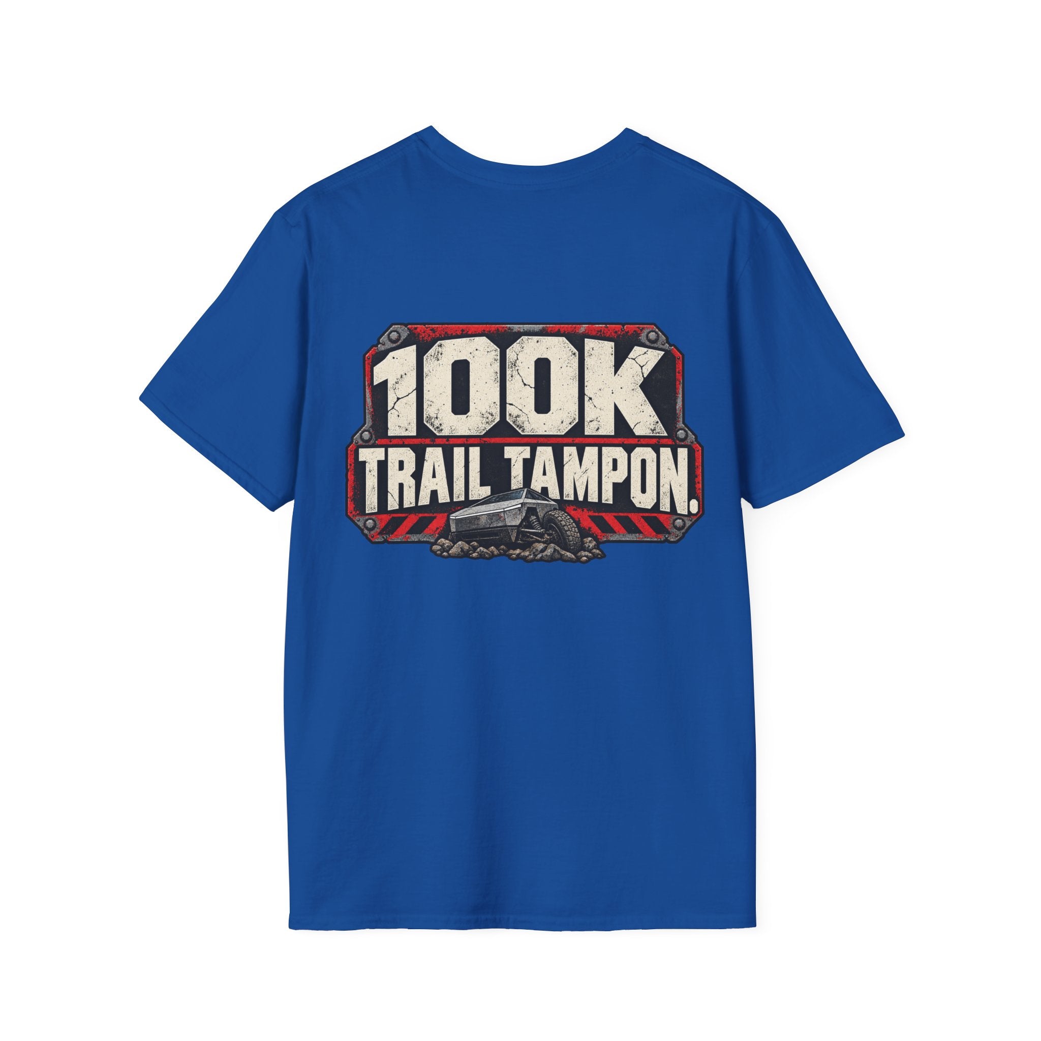 100K Trail Tampon — Industrial Warning Plate T-shirt