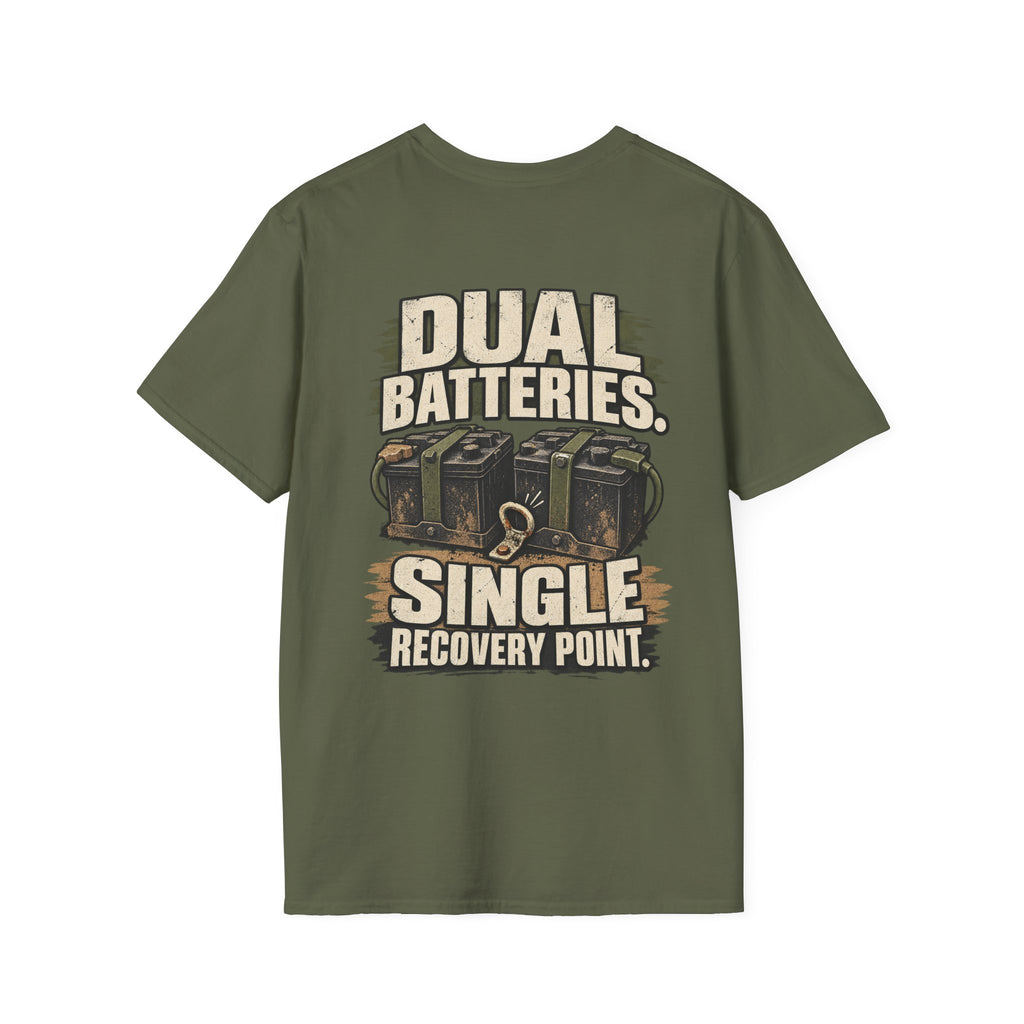 Dual Batteries. Single Recovery Point. T-shirt