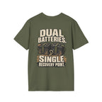 Dual Batteries. Single Recovery Point. T-shirt