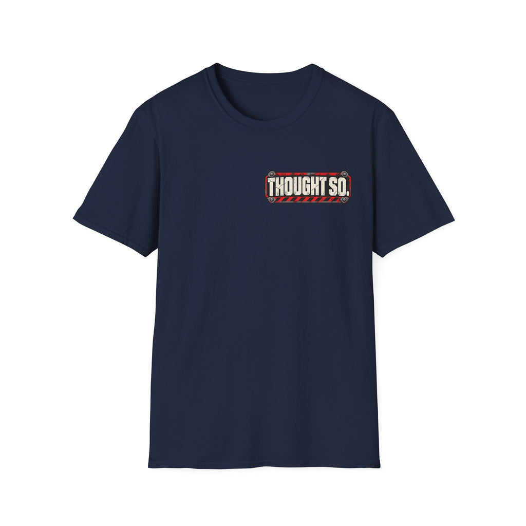 100K Trail Tampon — Industrial Warning Plate T-shirt