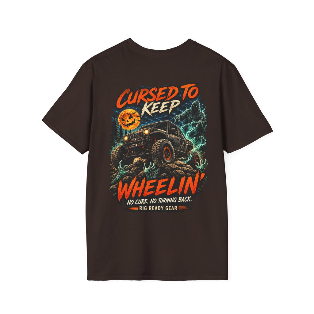 Cursed to Keep Wheelin Ghost’  T-shirt