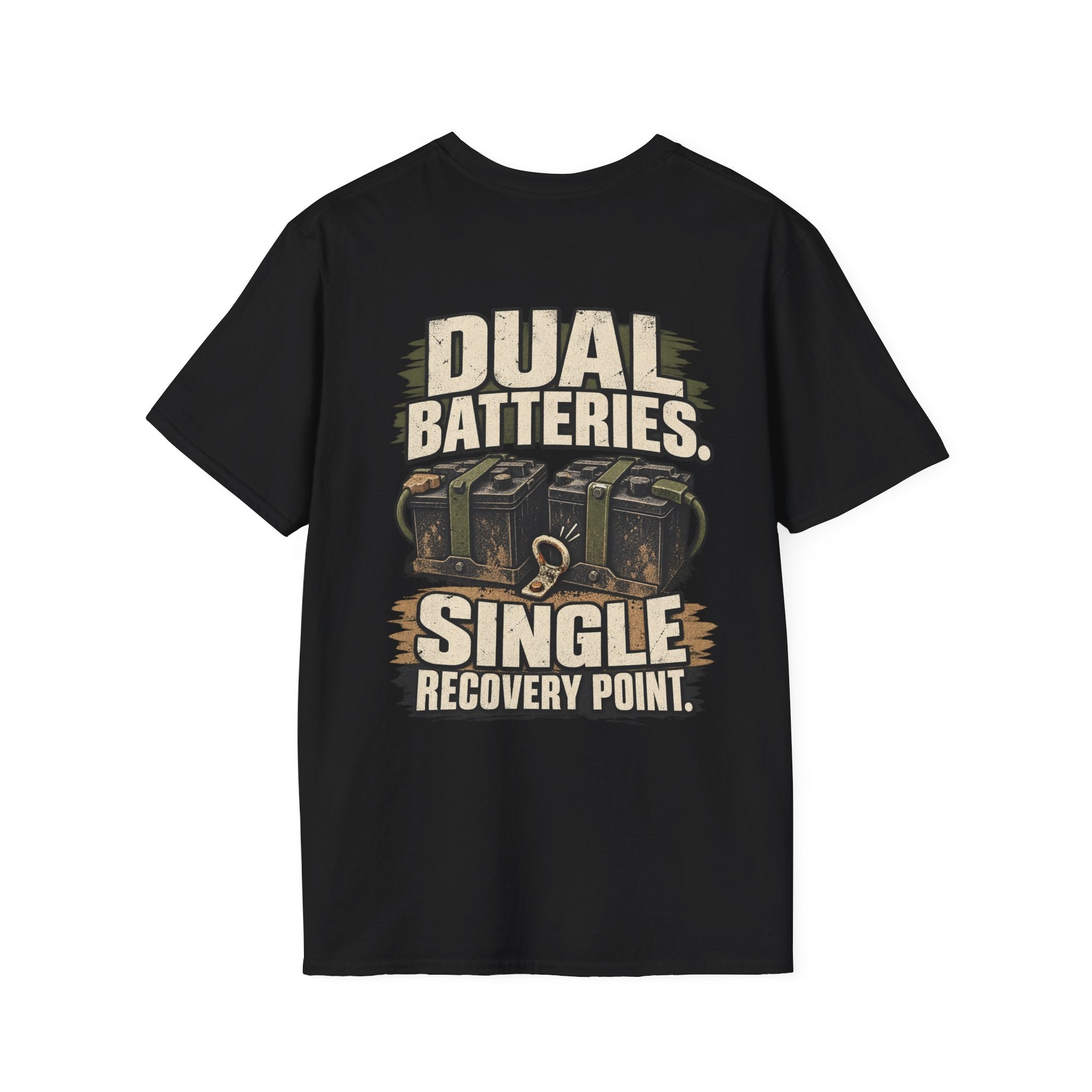 Dual Batteries. Single Recovery Point. T-shirt