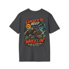 Cursed to Keep Wheelin Ghost’  T-shirt
