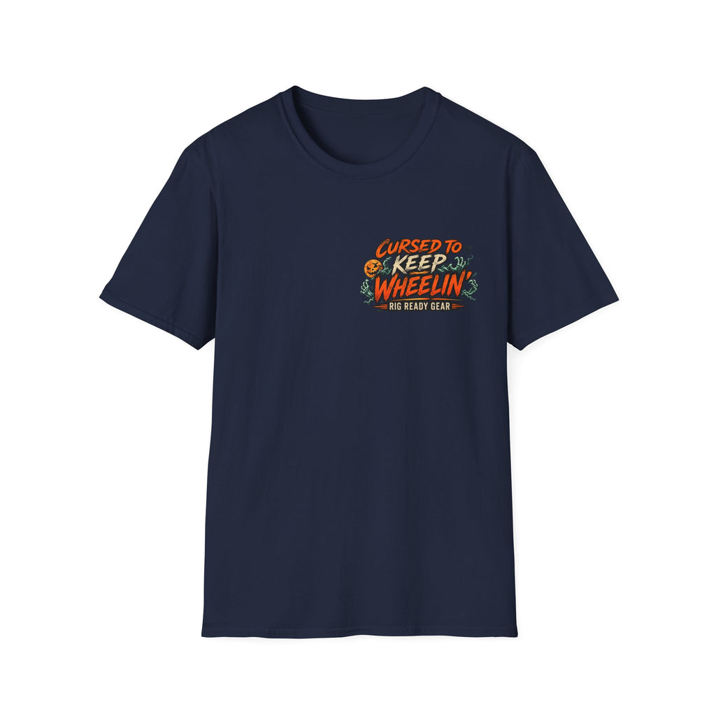 Cursed to Keep Wheelin Ghost’  T-shirt