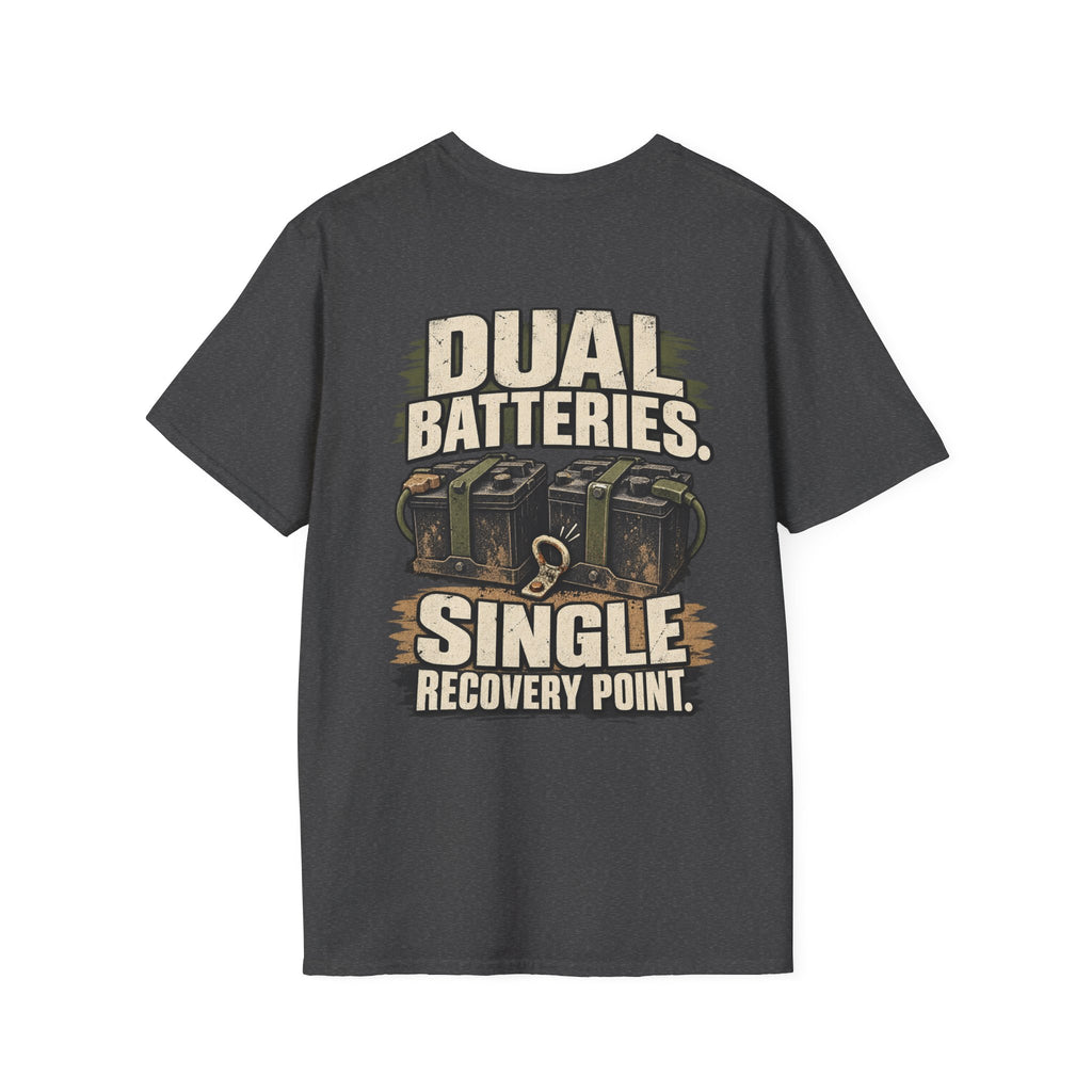 Dual Batteries. Single Recovery Point. T-shirt