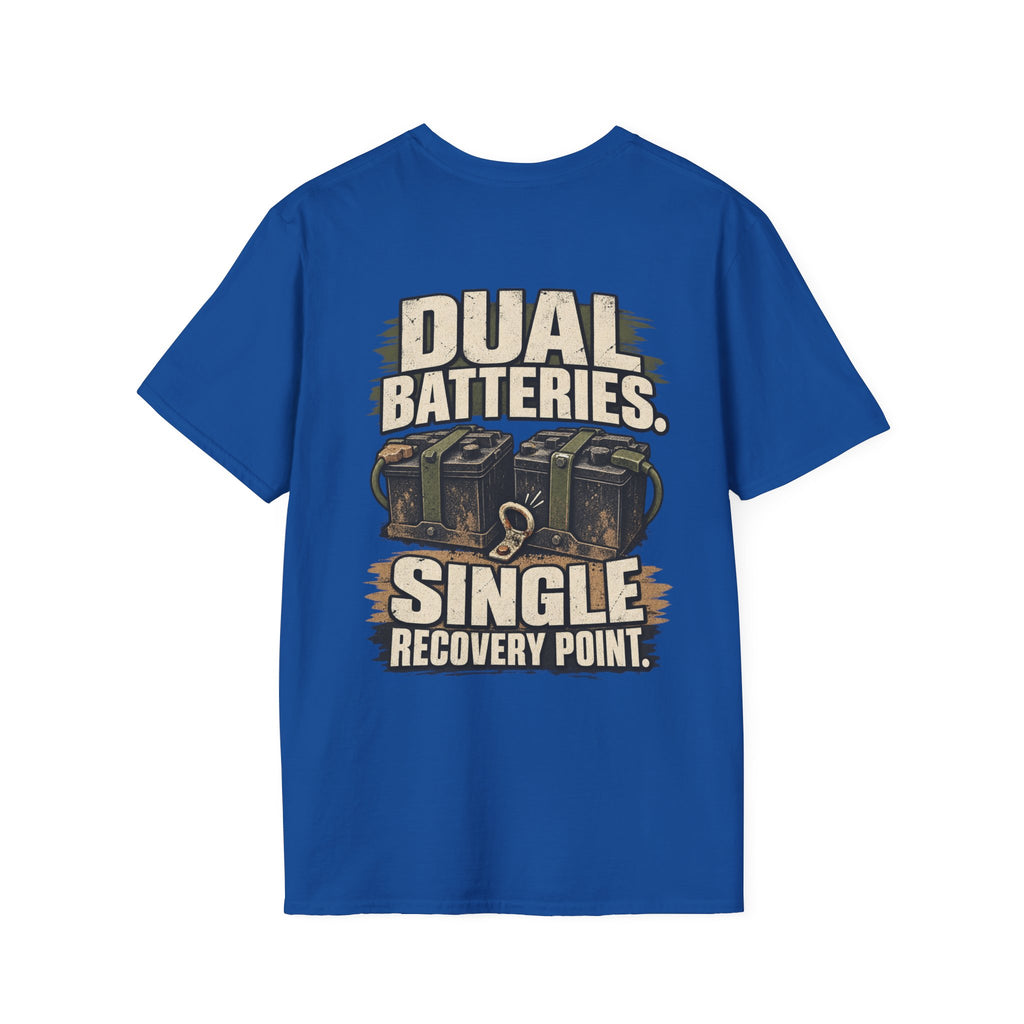 Dual Batteries. Single Recovery Point. T-shirt