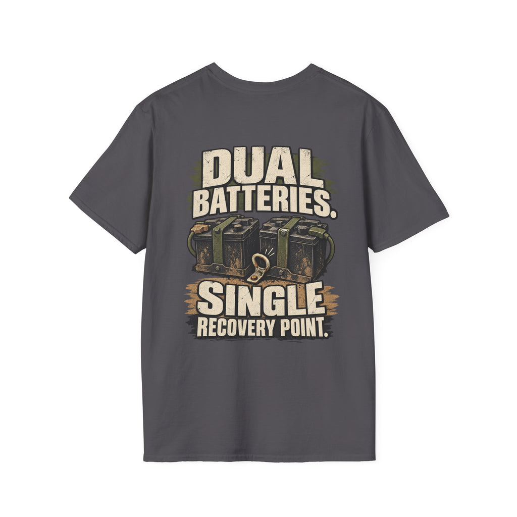 Dual Batteries. Single Recovery Point. T-shirt
