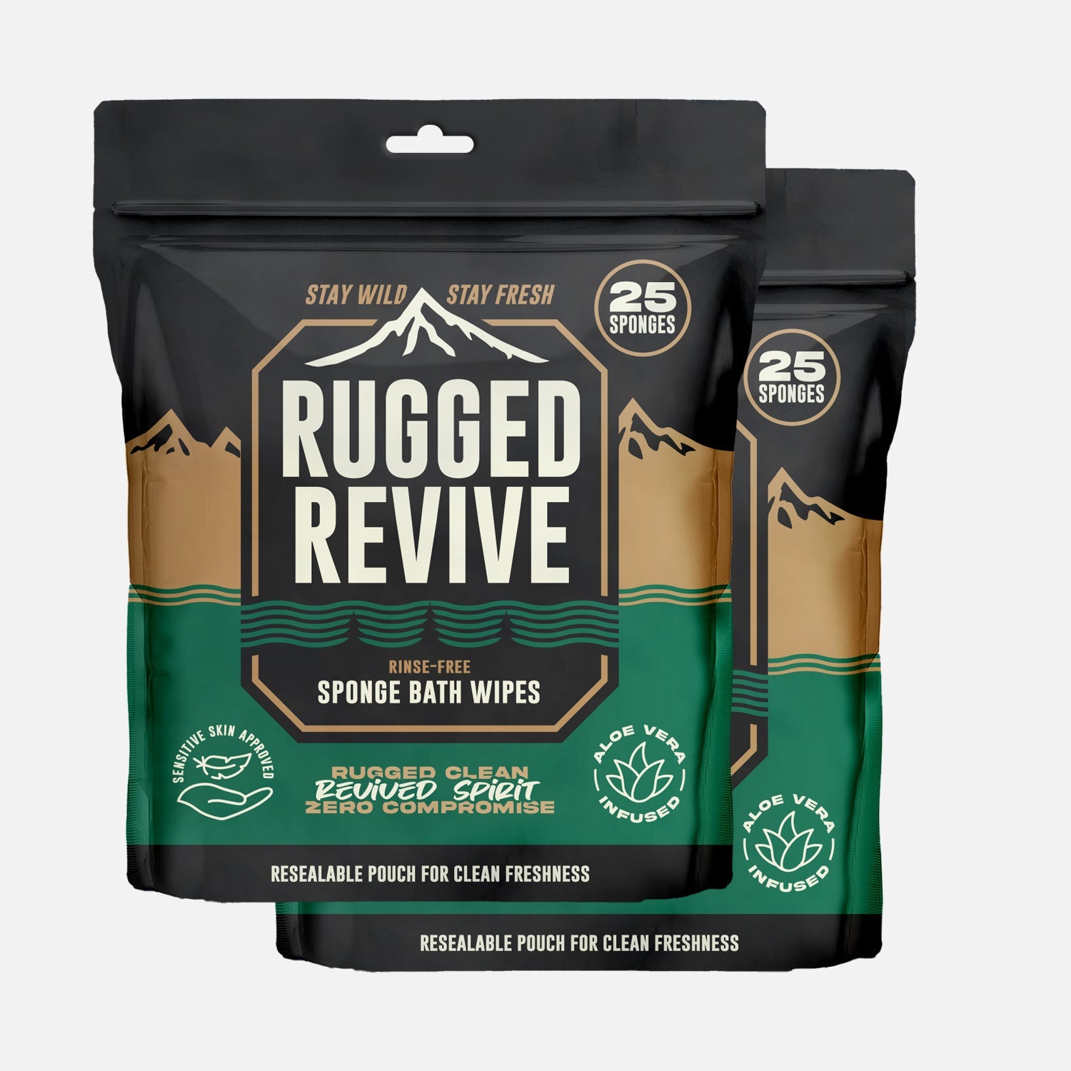 Rugged Revive Rinse-Free Bath Sponge | Rig Ready Gear