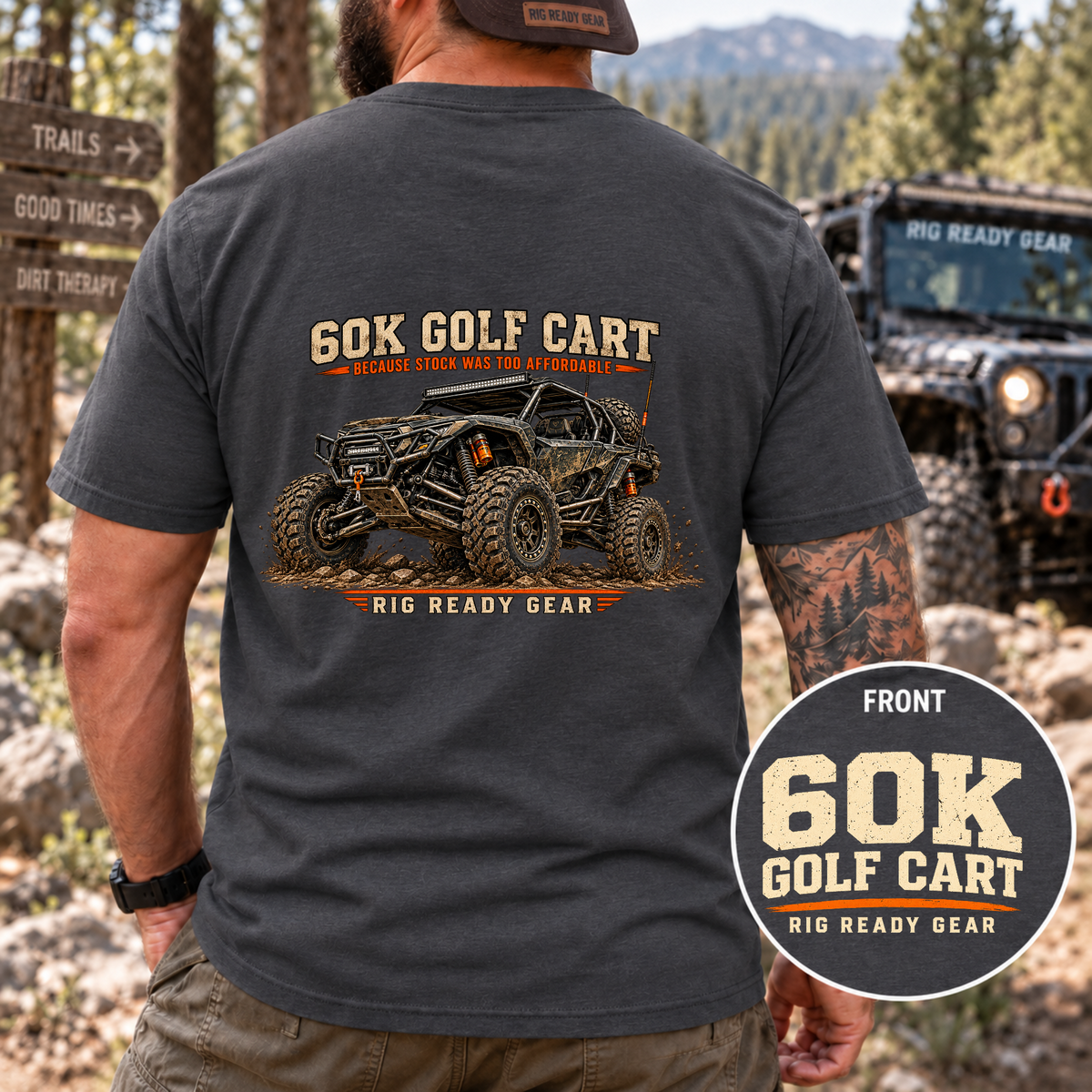60K Golf Cart — Built & Ridiculous t-shirt