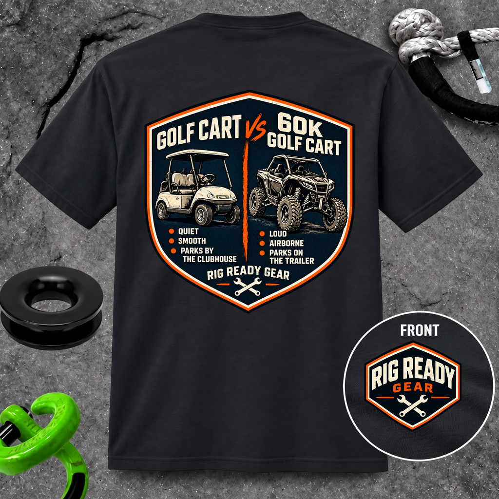 Golf Cart vs. 60K Golf Cart T-shirt