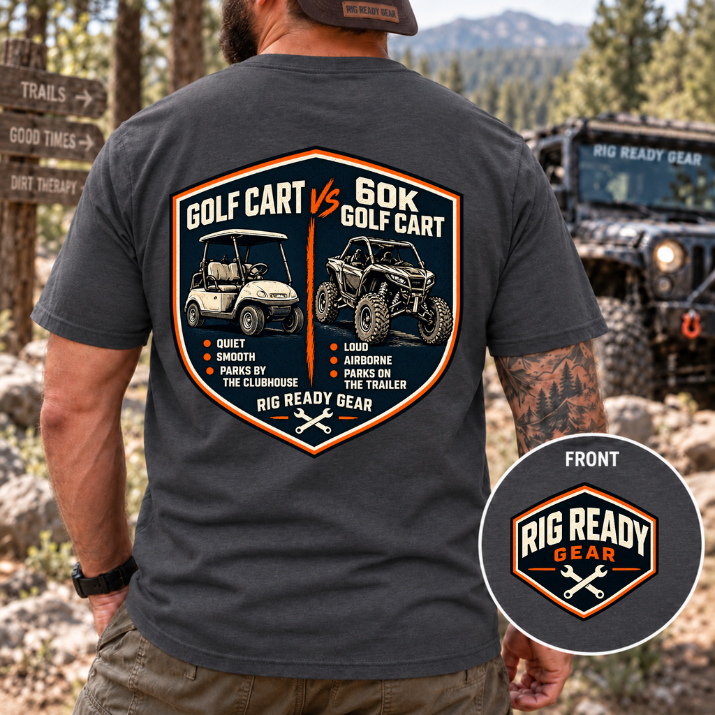 Golf Cart vs. 60K Golf Cart T-shirt