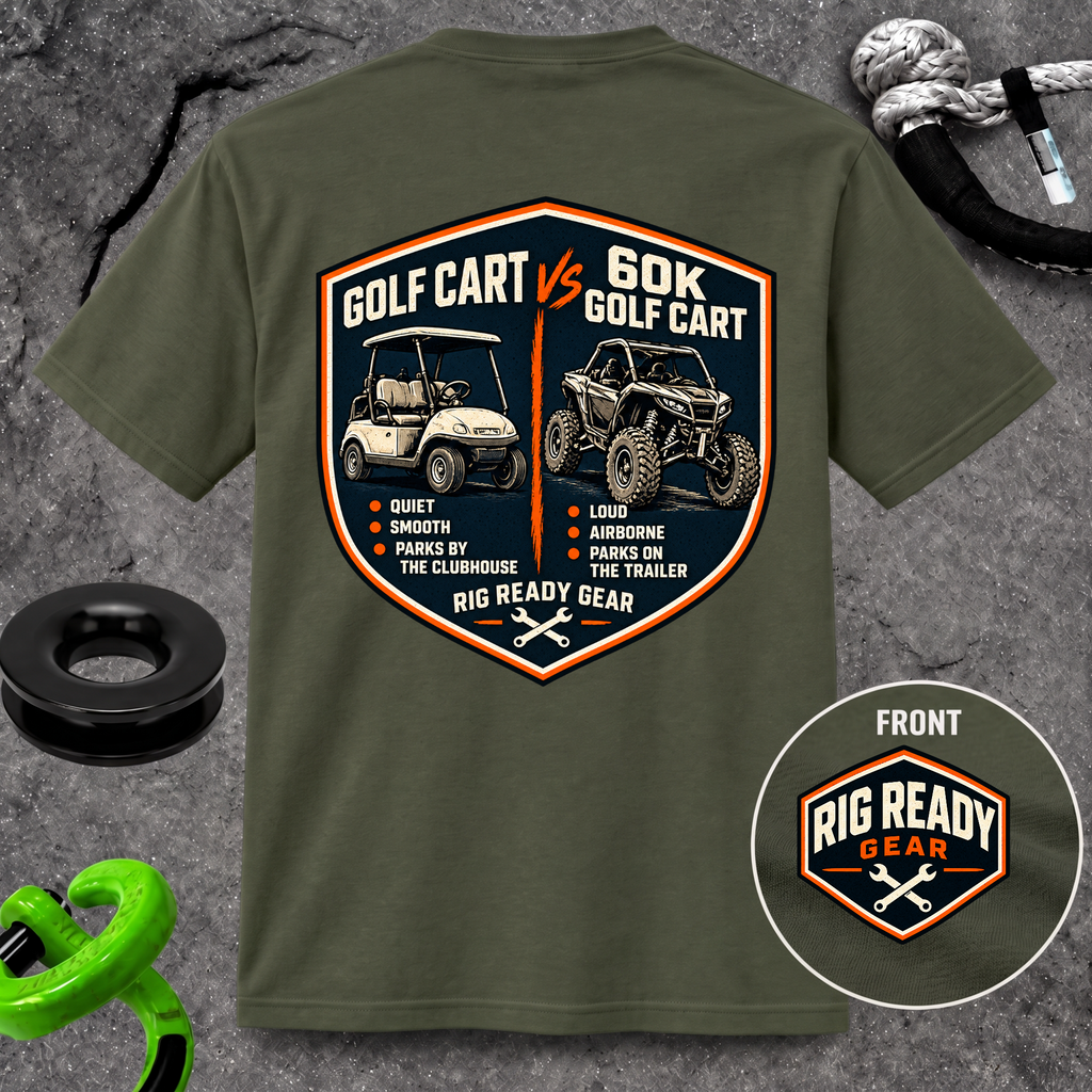 Golf Cart vs. 60K Golf Cart T-shirt