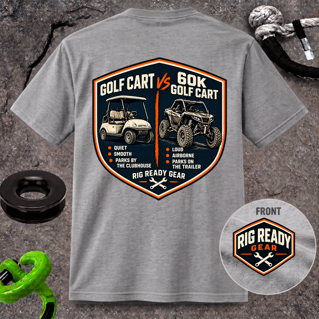 Golf Cart vs. 60K Golf Cart T-shirt