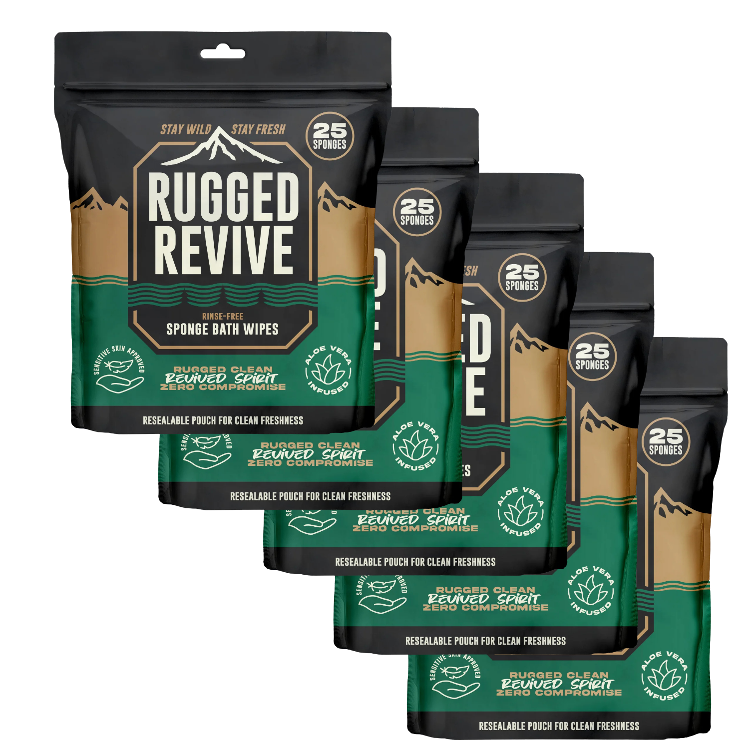 Rugged Revive Rinse-Free Bath Sponge | Rig Ready Gear