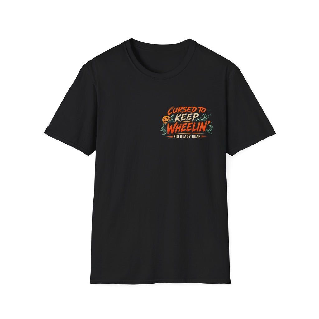 Cursed to Keep Wheelin Ghost’  T-shirt