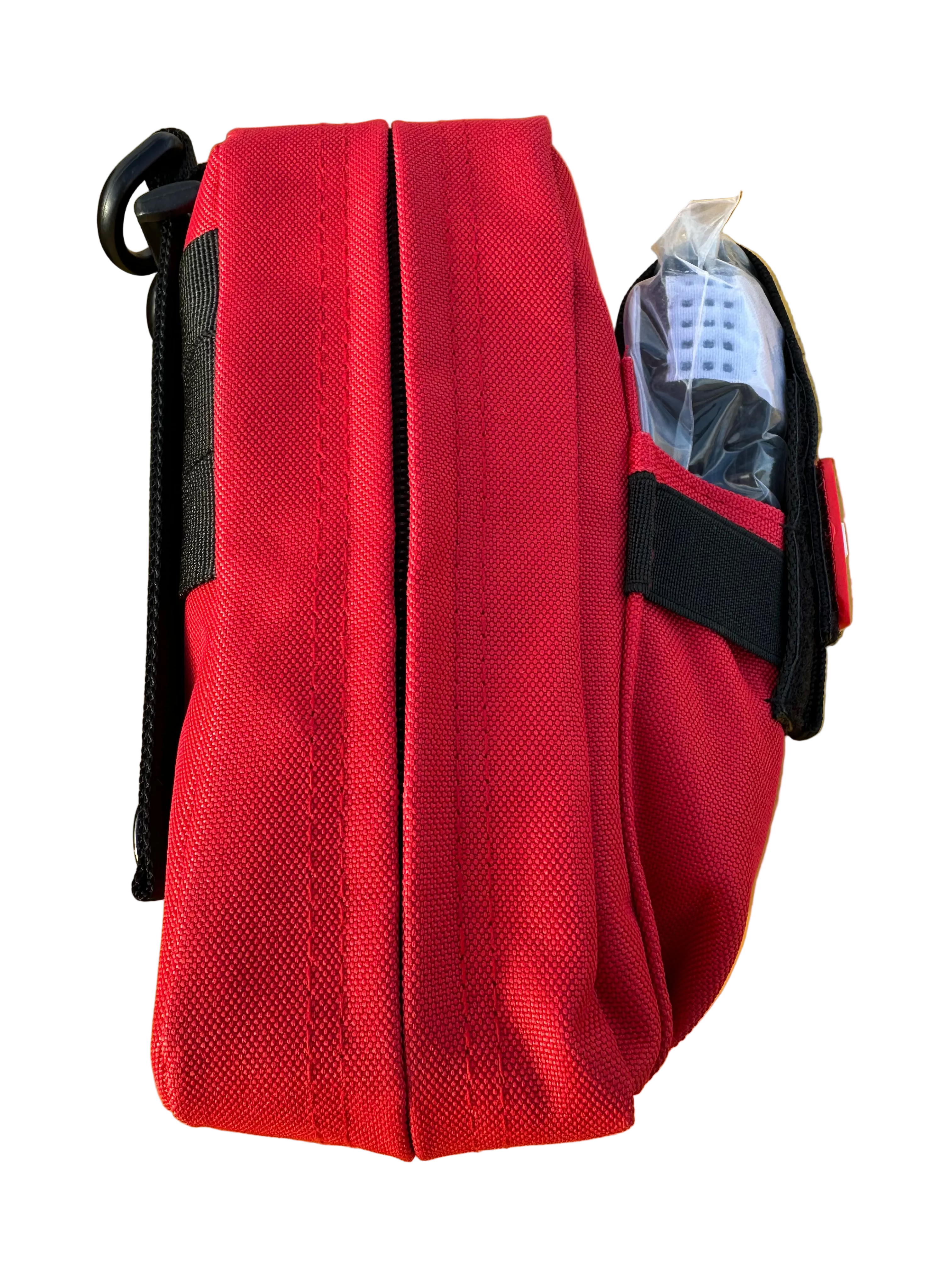 Individual  FAK personal trauma kit side shot in red color