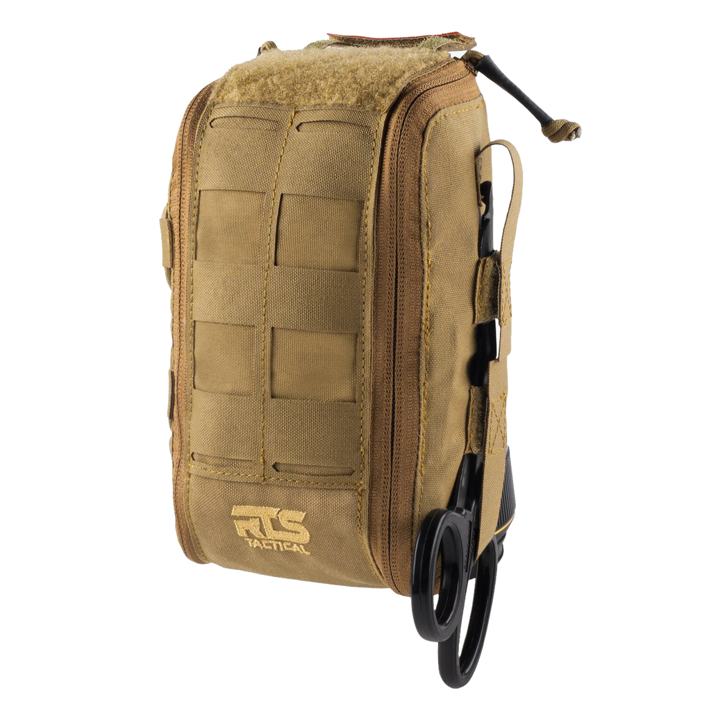 Tactical pouch with black scissors on a white background