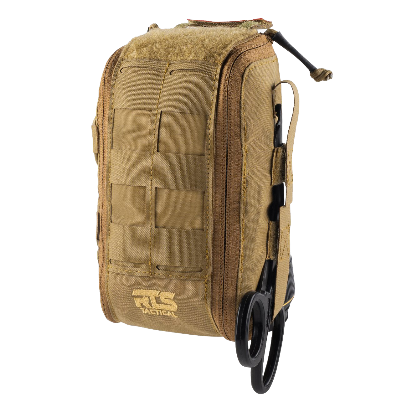 Tactical pouch with black scissors on a white background