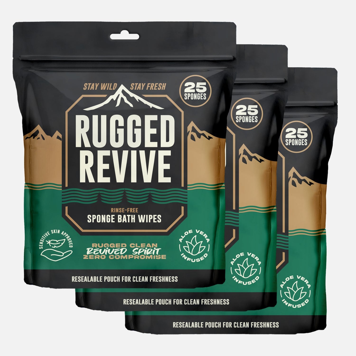 Rugged Revive Rinse-Free Bath Sponge | Rig Ready Gear