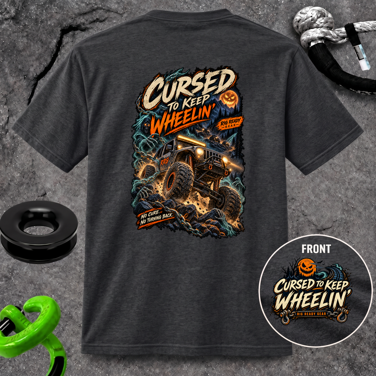 Cursed to Keep Wheelin’ Zombies T-shirt