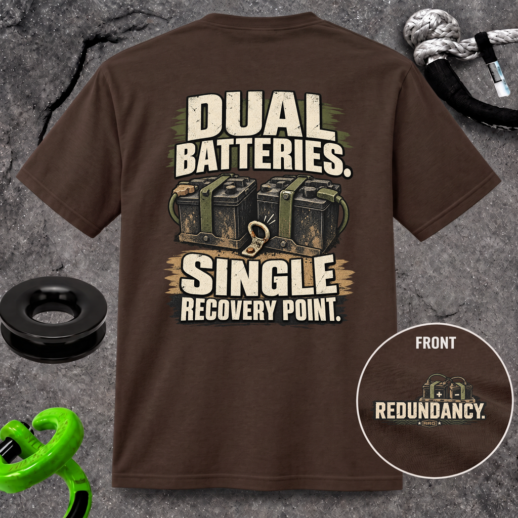 Dual Batteries. Single Recovery Point. T-shirt