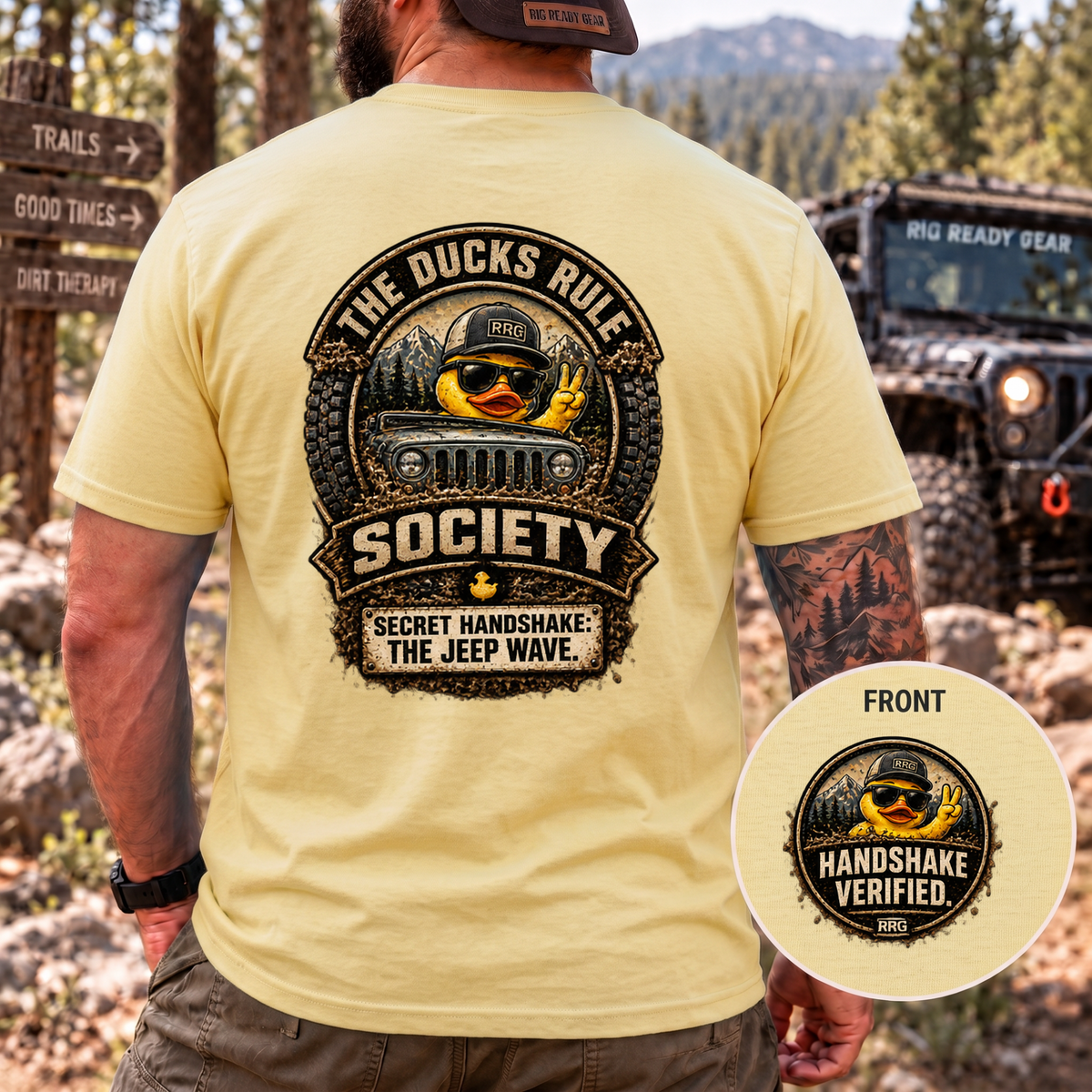 The Ducks Rule Society — Secret Handshake: The Jeep Wave — Handshake Verified T-shirt