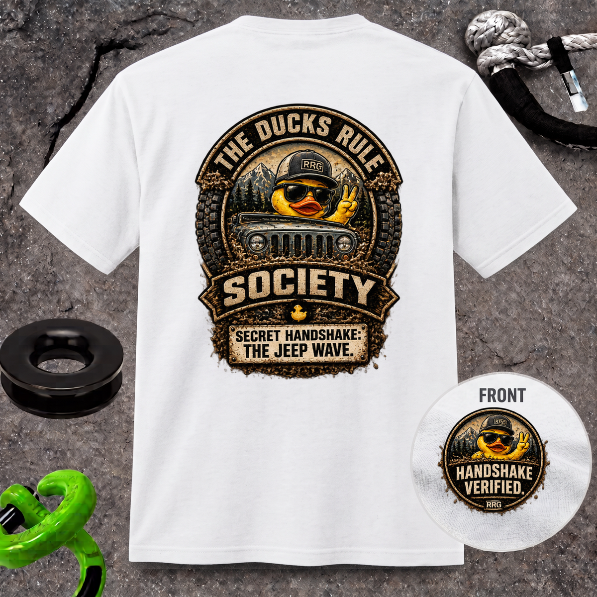 The Ducks Rule Society — Secret Handshake: The Jeep Wave — Handshake Verified T-shirt