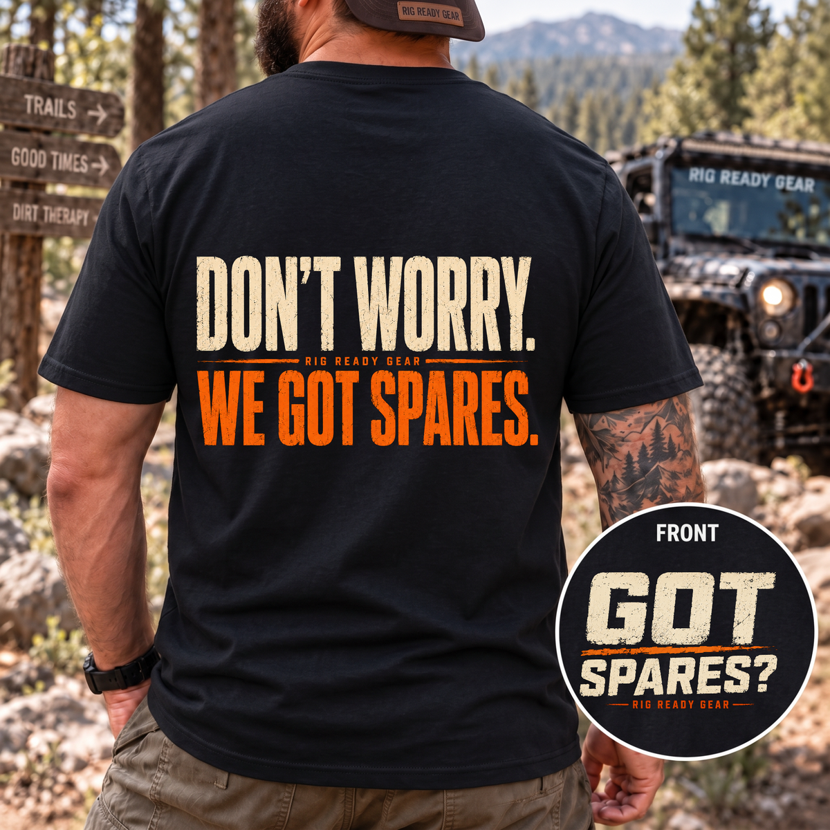 WE GOT SPARES. T-shirt