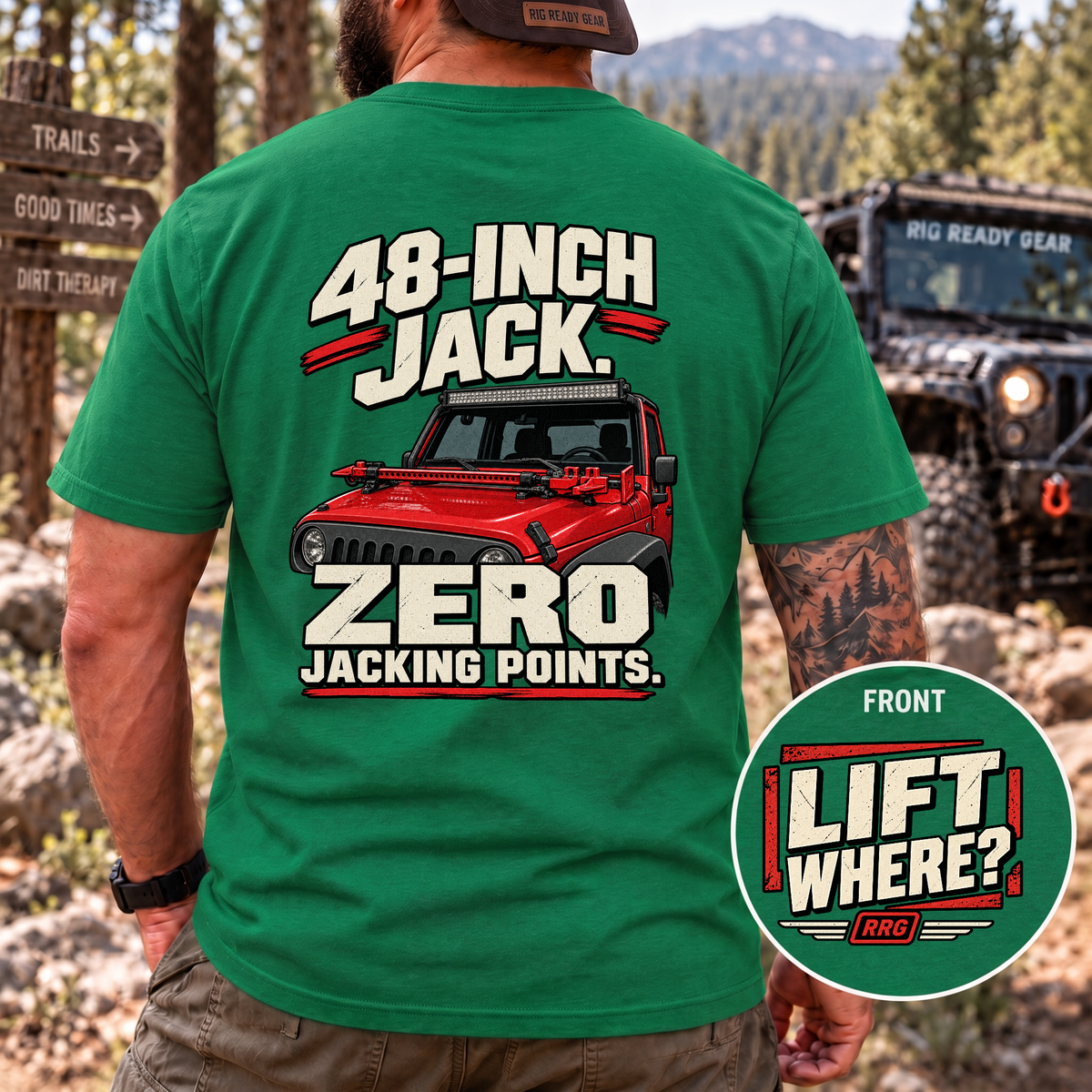 48-Inch Jack. Zero Jacking Points. T-shirt