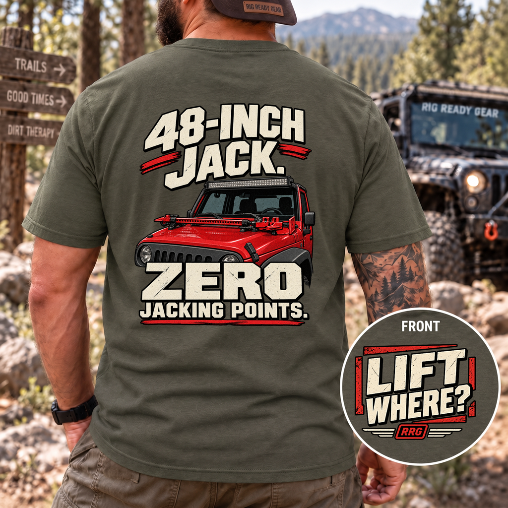 48-Inch Jack. Zero Jacking Points. T-shirt