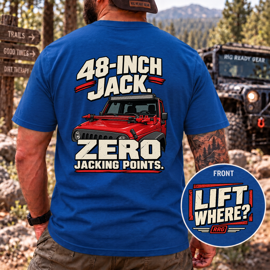 48-Inch Jack. Zero Jacking Points. T-shirt