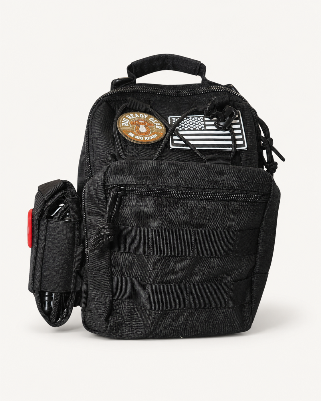 Rig Ready Gear Level 1 Get Home Sling Bag with Holster in black, front view
