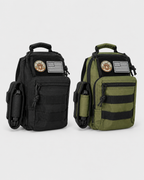 Rig Ready Gear Level 1 Get Home Sling Bag shown in Black and Green/Black side by side