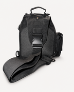 Rear and sling strap view of the Rig Ready Gear Level 1 Get Home Sling Bag in black