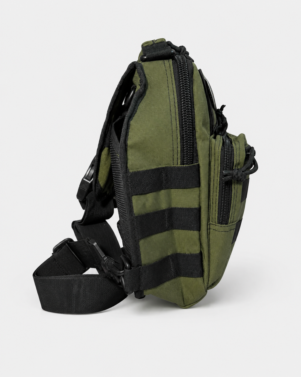 Rig Ready Gear Level 1 Get Home Sling Bag with Holster in Green/Black, side profile