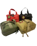 Vehicle Trauma Kit Personal IFAK in red, black, ranger green, and coyote
